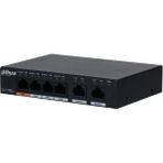 Marmara Qumasch Dahua PFS3006-4GT-60-V2, 4 Port, Gigabit, Poe 60W, 2 Port Uplink, Yönetilemez, Masaüstü Switch