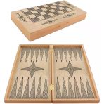 Marmara Yakma Ahşap Tavla – 12 Mm Mdf Kasa, Parlak Selefon Kaplama, 36 Mm & Siyah Tavla Pulları, 9 Mm Zar – Dayanıklı, Şık Tasarım