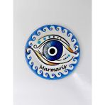 Marmaris Temalı Polyester Kabartmalı Nazar Magnet Çap: 7 Cm – Dekoratif Hediyelik Buzdolabı Süsü (Kod:1236)