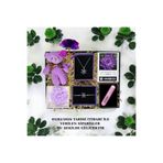 MARMORİ Kişiselleştirilebilir Çelik Mor Lotus Kolye Set SABUN Mum Hediye Seti
