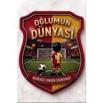 MARNELLO CONSEPT "Oğlumun Odası" Yazılı Taraftar Tasarımlı Ahşap MDF Kapı Süsü -Sarı Kırmızı