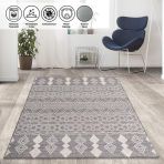 Marokan Tarzı Salon Halısı Otantik Kilim Desenli Açık Gri Halı Kaymaz Taban Makinada Yıkanabilir