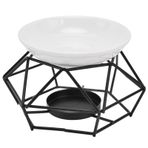 Maroma Metal Mumluk, Romantik Seramik Tealight Mumluk Yağ Brülör, Basit Şık Tasarım Güzel Pratik Şamdan, Ev Düğün Partisi için Metal Mumluk.