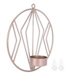 Maroma Mumluk, Gül Altın Geometrik Yuvarlak Duvara Monte Şamdan Süsleme, Ev Dekorasyonu Yatak Odası Yemek Odası için Metal Hollow Tealight Mumluklar.