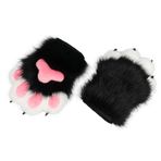 Marooma Cosplay Fursuit Pençe Eldiven, Tüylü Pençe Eldiven Dahili Düdük Dekompresyon Cadılar Bayramı Cosplay Kostüm Partisi Aksesuarları Yetişkinler Için Tüylü Kedi Kurt Pençe (D)