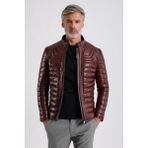 Maroquin Leather James Erkek Şişme Deri Mont - Bordo - XL