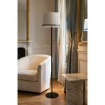 Marrien Cora Siyah Metal Tek Ayaklı Lambader - Luxury Desenli Başlık 145cm Modern Salon ve Köşe Aydınlatması