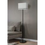 Marrien Corner Siyah Dikdörtgen Başlıklı Lambader - 145 cm Tek Ayaklı Luxury Desenli Metal Köşe Lambası