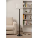 Marrien Corner Tulip Siyah Metal Ayaklı Dikdörtgen Lambader - 145cm Bohem Rustik Salon ve Köşe Aydınlatması