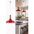 Marrien Lora Vintage 3lü Ahşap Boncuk Detaylı Turuncu Metal Sarkıt (33 cm) Yemek Masası Üstü Avize Mutfak & Salon Aydınlatması