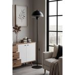 Marrien Luna Luxury Tek Ayaklı Siyah Modern Metal Lambader Oturma Odası & Yatak Odası & Salon Lambası