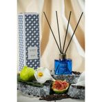 Marrien Woody Jasmine Kare Fiber Çubuklu Oda Kokusu 100 ml – Kalıcı Ev Parfümü, Lacivert Cam Şişe