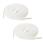 Marrywindix 2 Pairs Glitter düz ayakkabı bağcığı 43 inç parlak metalik ayakkabı bağcıkları Sneakers paten botları spor ayakkabı, Beyaz, One Size