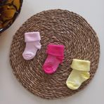 Mars Baby Kiz Bebek Pembe Fusya Sari 3Lu Kivrik Soket Corap