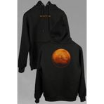 Mars Kızıl Gezegen Planet Nasa Uzay Cosmos Ön ve Arka Baskılı Sweatshirt Unisex Kapüşonlu Hoodie Siyah