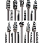 Mars-Rock Karbür çapak seti, Dremel 1/8 inç şaft, 20 parça kalıp öğütücü döner alet törpüsü ahşap oyma parçaları aksesuarları, eklentiler metal taşlama oyma oyma kesme kesme kesme porting çift kesim