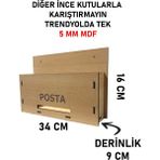 Mars Tasarım Apartman Ortak Fatura & Posta Kutusu Ahşap - 5 mm Kalın - Meşe - .