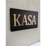 Mars Tasarım Kasa Yazılı Siyah Mdf Üzeri Gold Aynalı Pleksi Yazılı Yönlendirme Levhası Tabela 40X24 cm