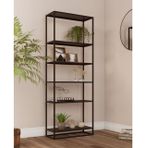 Marsah Home Pars Metal Kitaplık, 6 Raflı, Siyah