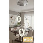 Marsel Lighting Alya 3lü Avize 3 Renk LED Secenekli Salon Oturma Odası Avize - Gümüş
