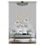 Marsel Lighting Kelebek 3Lü Krom 3 Renk Led Sarkıt Salon Otuma Odası Cocuk Odası Mutfak Avize