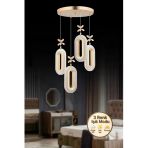 Marsel Lighting Serra Model 4'Lü Gold 3 Renk Modu Ledli Modern Salon Mutfak Oturma Odası Led Avize