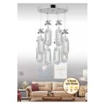 Marsel Lighting Serramodel 8'Li Krom 3 Renk Modu Ledli Modern Salon Mutfak Oturma Odası Led Avize