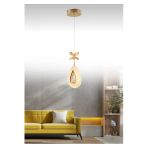 Marsel Lighting Yagmur Model Gold 3 Renk Modu Ledli Kristal Taşlı Modern Salon Mutfak Oturma Odası Led Avize