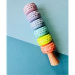 Marseliko Macaron Şeklinde Geçmeli 5 Renkli Fosforlu Kalem Seti