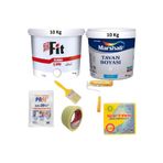 Marshall Fit Silikonlu İç Cephe Boyası 10 Kg + Tavan Boyası 10 Kg + 5 Parça Boyama Seti, Beyaz UGUR-YAPI7628