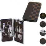 Marsilyan 12 Pcs - Gümüş Manikür - Pedikür Seti Renkli Desenli - Cüzdan Modeli Çantalı (K95)
