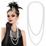 Marsilyan 1920 Gatsby Inci Kolye – Vintage Uzun Beyaz Inci Kolye - Renkli - standart