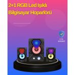 Marsilyan- 2.1 Kanal Rgb LED Oyun Hoparlörü Subwoofer Destekli