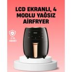Marsilyan- 2400W Güçlü Airfryer 6l Yağsız Sağlıklı Pişirici LCD Dokunmatik