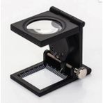 Marsilyan -28X28 mm Katlanır Sayaçlı Metal Lüp, 2 LED Işıklı Büyüteç Tekstil TH9005A - Renkli