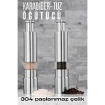 Marsilyan 2'li Karabiber Tuz Öğütücü Profesyonel 304 Paslanmaz Çelik Manuel Baharat Değirmeni 720252 - Renkli
