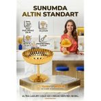 Marsilyan 2'li Profesyonel Inox Gold Paslanmaz Çelik Ayaklı Dondurma ve Tatlı Sunum Kasesi Seti 723150 - Renkli