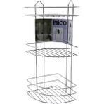 Marsilyan 3 KATLI - ÜÇGEN KROM METAL BANYO KÖŞELİK - DUŞKABİN RAF (4887)