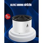Marsilyan- 3D Alev Işıklı Aromaterapi Makinesi – 360 ml Su Kapasiteli Sessiz Difüzör - Renkli - standart