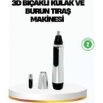 Marsilyan 3D Bıçaklı Burun ve Kulak Tıraş Makinesi Pil Ile Çalışan Taşınabilir Model - Renkli - standart