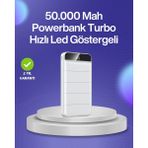 Marsilyan- 4 Cihazı Aynı Anda Şarj Edebilen Güçlü Powerbank 50000 Mah