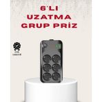 Marsilyan 6’lı Grup Priz Termal Korumalı Usb Type-c Çoklu Priz 2 Metre Kablo