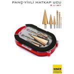 Marsilyan 6'lı Titanyum Kaplama Kademeli Panç Matkap Ucu Seti – Metal, Ahşap ve Plastik Için