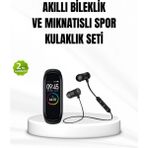 Marsilyan- Akıllı Spor Bilekliği ve Gürültü Önleyici Bluetooth Kulaklık Seti - 1 - Renkli
