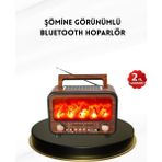 Marsilyan Alev Işığı Efektli Solar Bluetooth Hoparlör Radyo Destekli Taşınabilir Model
