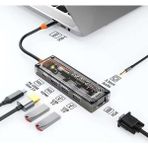 Marsilyan Ally 6in1 Type-C To Usb3.0 + Usb2.0 + Type-C Pd 100W + HDMI + VGA + 3.5mm Çoğaltıc Transparanı