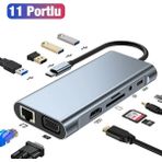 Marsilyan Ally BYL-2110 11IN1 Multifonksiyonlu Type-C Hub Adaptör DÖNÜŞTÜRÜCÜ-(5775)