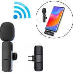Marsilyan Ally K8 Lightning Iphone Tak Konuş Wireless Kablosuz Mini Yaka Mikrofonu Canlı Yayın Mikrofonu - Siyah - standart