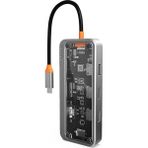 Marsilyan Ally SW1V-PRO Type-C To Usb3.0 3ADET+ 3.5mm+ Hdmı+ Vga+ Sd + Tf + Ethernet Çoğaltıcı Transparan Hub - standart