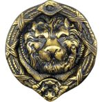 Marsilyan Antika Tarz Dekoratif Pirinç Aslan Kapı Tokmağı, Taktak - 185 Mm, Antik